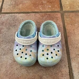 Kids Tie dye crocs fleece lined